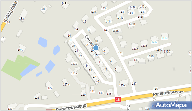 Grudziądz, Gruszowa, 15, mapa Grudziądza