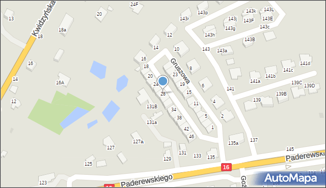 Grudziądz, Gruszowa, 28, mapa Grudziądza