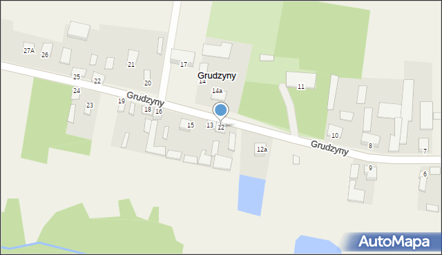 Grudzyny, Grudzyny, 12, mapa Grudzyny