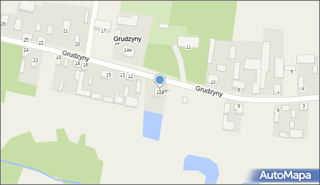 Grudzyny, Grudzyny, 12a, mapa Grudzyny