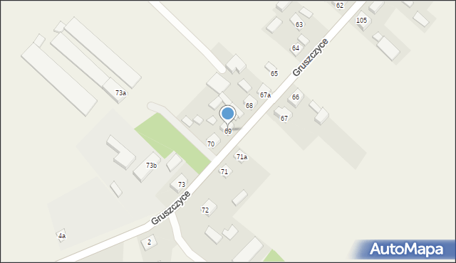 Gruszczyce, Gruszczyce, 69, mapa Gruszczyce