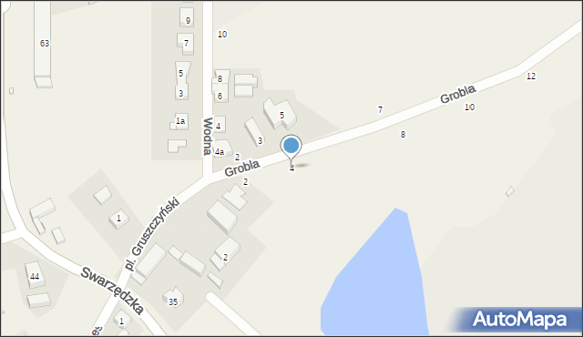 Gruszczyn, Grobla, 4, mapa Gruszczyn