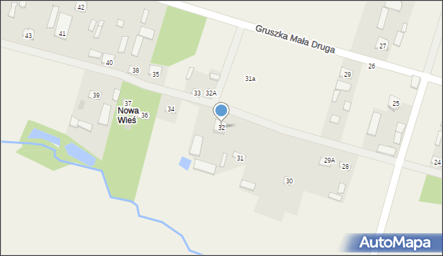 Gruszka Mała Druga, Gruszka Mała Druga, 32, mapa Gruszka Mała Druga