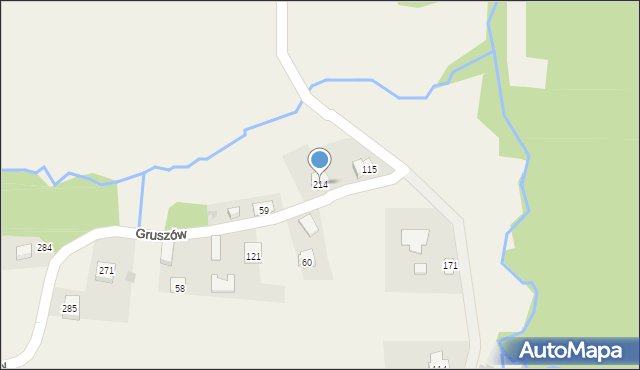 Gruszów, Gruszów, 214, mapa Gruszów