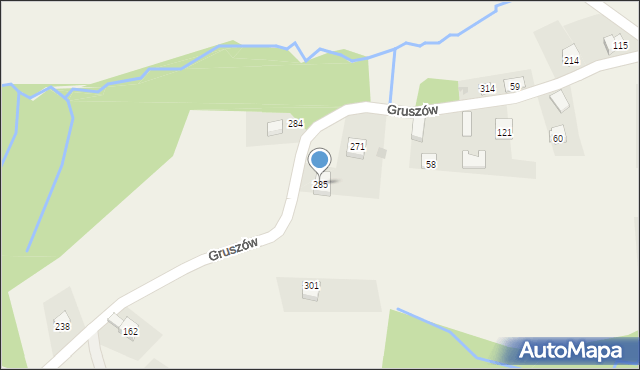 Gruszów, Gruszów, 285, mapa Gruszów