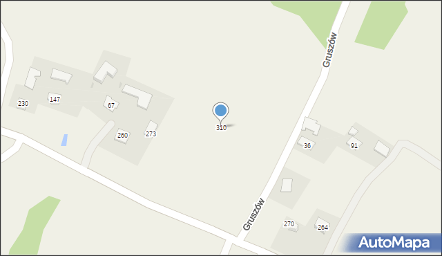 Gruszów, Gruszów, 310, mapa Gruszów