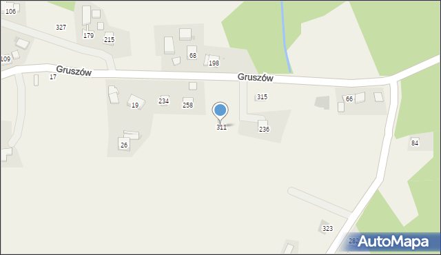 Gruszów, Gruszów, 311, mapa Gruszów