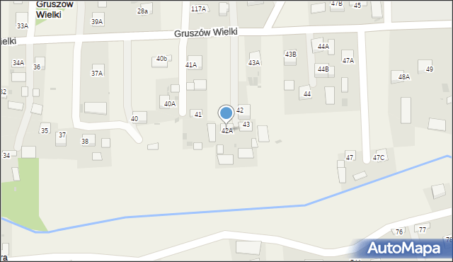 Gruszów Wielki, Gruszów Wielki, 42A, mapa Gruszów Wielki