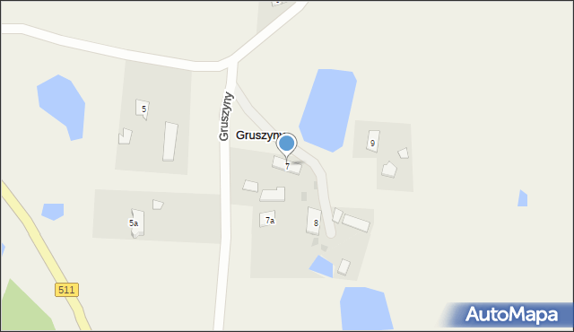 Gruszyny, Gruszyny, 7, mapa Gruszyny