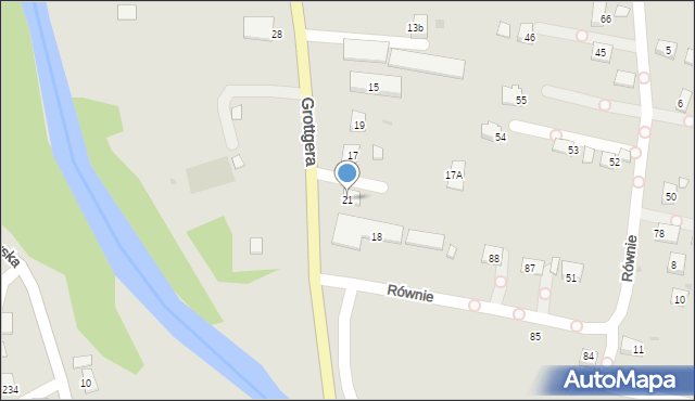 Grybów, Grottgera Artura, 21, mapa Grybów