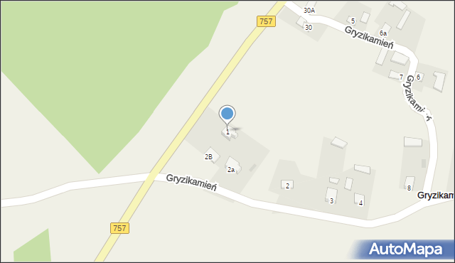 Gryzikamień, Gryzikamień, 1, mapa Gryzikamień