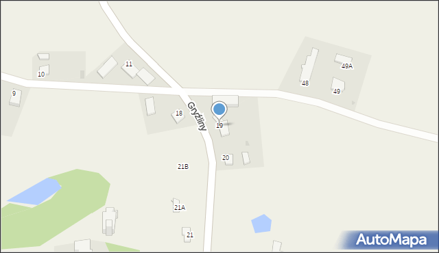 Gryźliny, Gryźliny, 19, mapa Gryźliny
