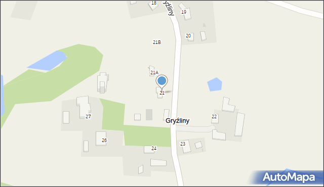Gryźliny, Gryźliny, 21, mapa Gryźliny