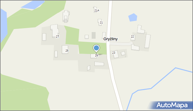 Gryźliny, Gryźliny, 24, mapa Gryźliny