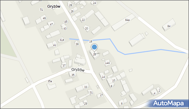 Gryżów, Gryżów, 16, mapa Gryżów
