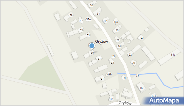 Gryżów, Gryżów, 49, mapa Gryżów