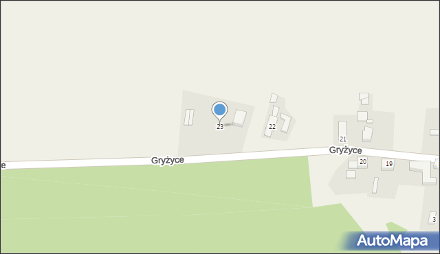 Gryżyce, Gryżyce, 23, mapa Gryżyce