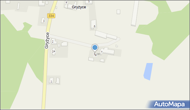 Gryżyce, Gryżyce, 7a, mapa Gryżyce
