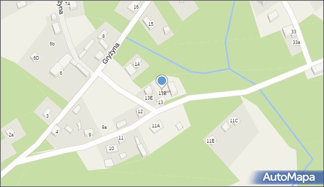 Gryżyna, Gryżyna, 13B, mapa Gryżyna