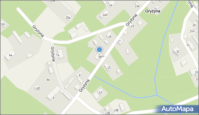 Gryżyna, Gryżyna, 16, mapa Gryżyna