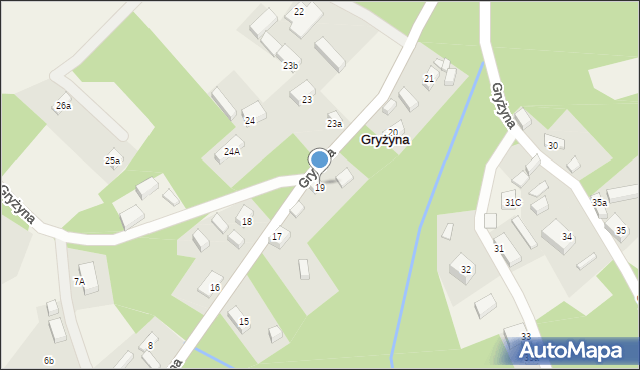 Gryżyna, Gryżyna, 19, mapa Gryżyna