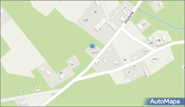 Gryżyna, Gryżyna, 3, mapa Gryżyna
