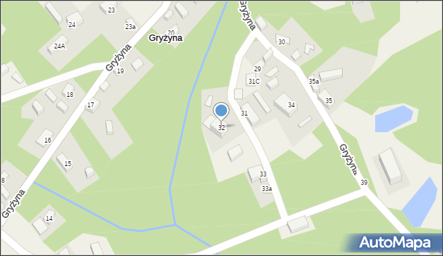 Gryżyna, Gryżyna, 32, mapa Gryżyna