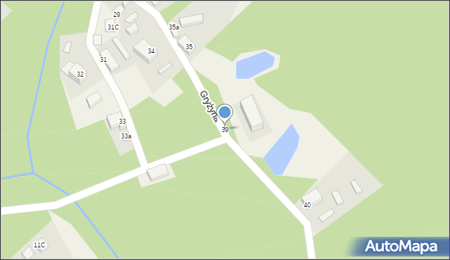 Gryżyna, Gryżyna, 39, mapa Gryżyna