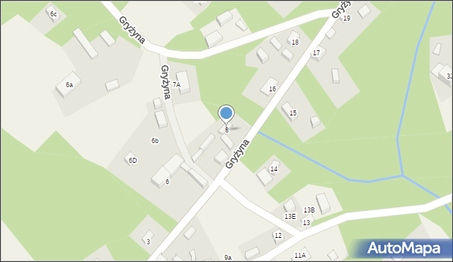 Gryżyna, Gryżyna, 8, mapa Gryżyna