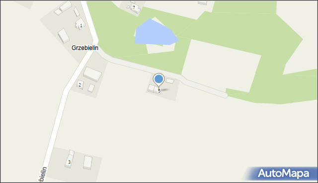 Grzebielin, Grzebielin, 5, mapa Grzebielin