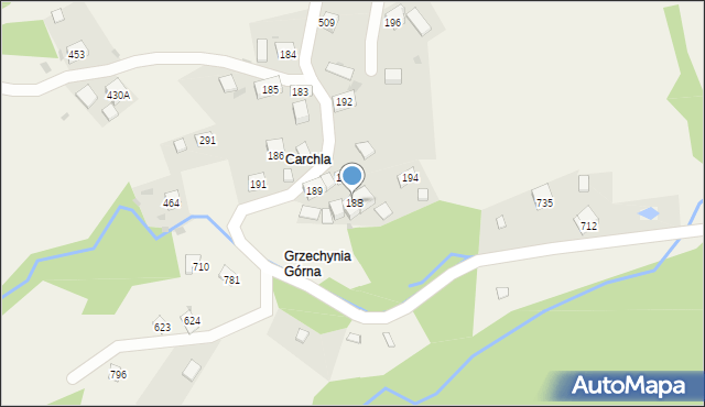 Grzechynia, Grzechynia, 188, mapa Grzechynia