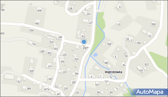 Grzechynia, Grzechynia, 375, mapa Grzechynia