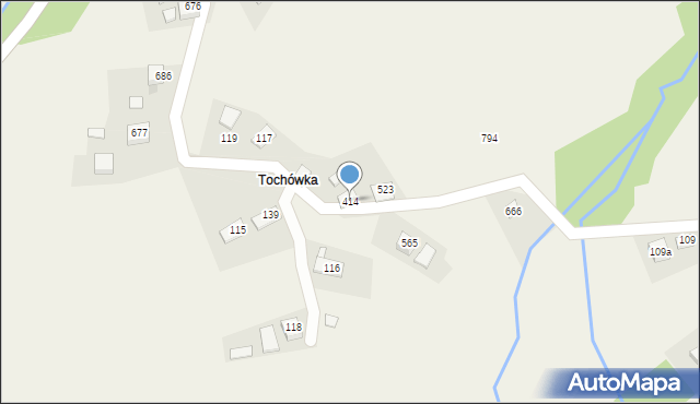 Grzechynia, Grzechynia, 414, mapa Grzechynia