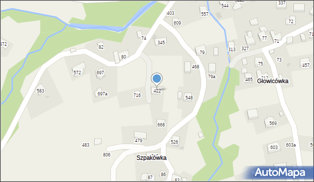 Grzechynia, Grzechynia, 422, mapa Grzechynia