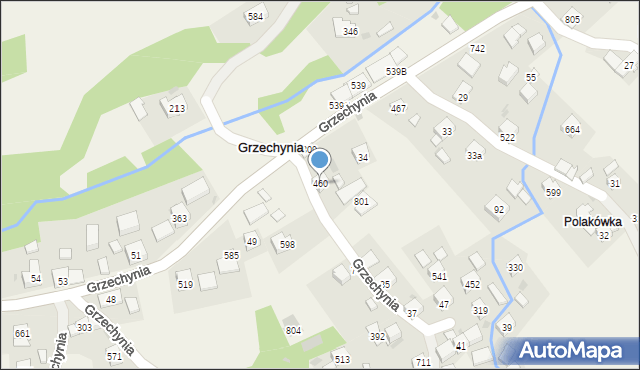 Grzechynia, Grzechynia, 460, mapa Grzechynia
