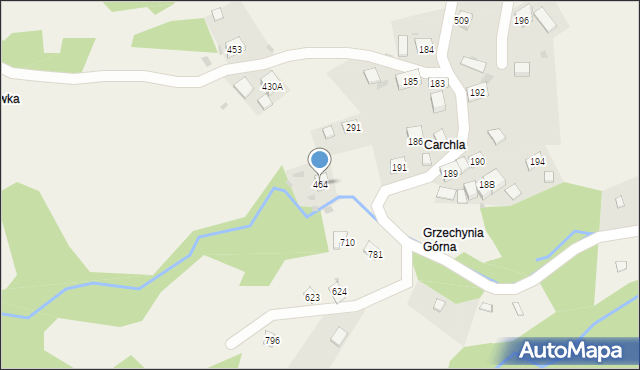 Grzechynia, Grzechynia, 464, mapa Grzechynia