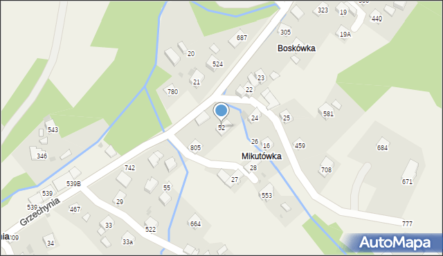 Grzechynia, Grzechynia, 52, mapa Grzechynia