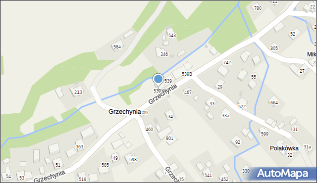 Grzechynia, Grzechynia, 539C, mapa Grzechynia