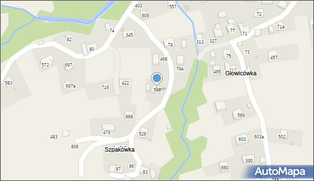 Grzechynia, Grzechynia, 548, mapa Grzechynia