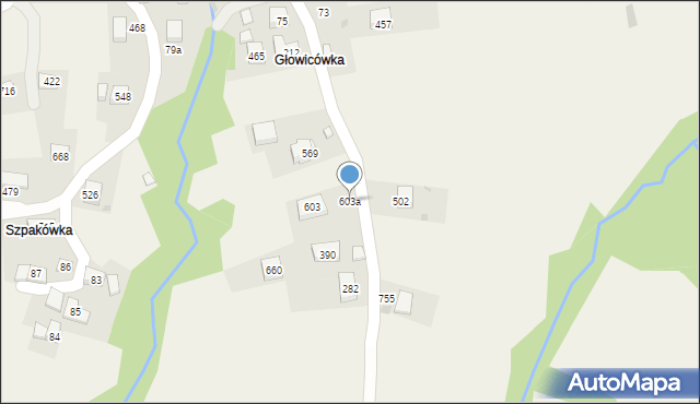Grzechynia, Grzechynia, 603a, mapa Grzechynia