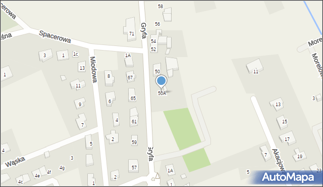 Grzędzice, Gryfa, 50A, mapa Grzędzice