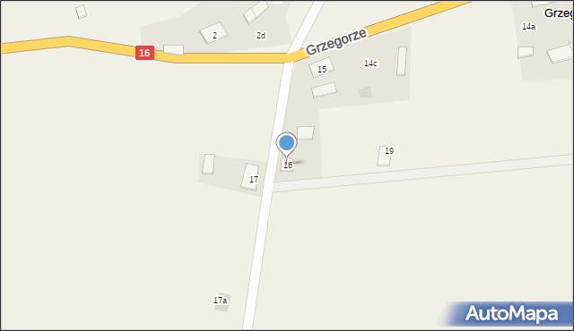 Grzegorze, Grzegorze, 16, mapa Grzegorze