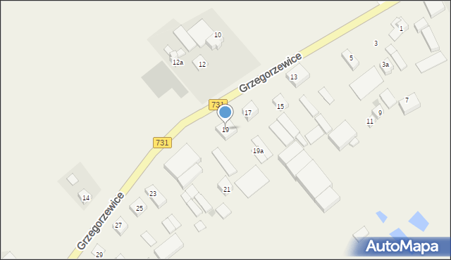 Grzegorzewice, Grzegorzewice, 19, mapa Grzegorzewice