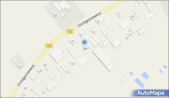 Grzegorzewice, Grzegorzewice, 19a, mapa Grzegorzewice