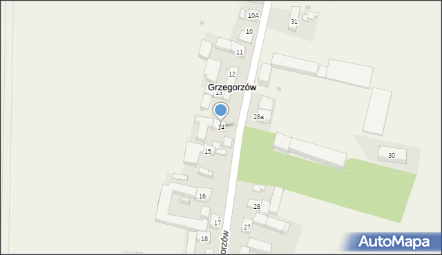 Grzegorzów, Grzegorzów, 14, mapa Grzegorzów