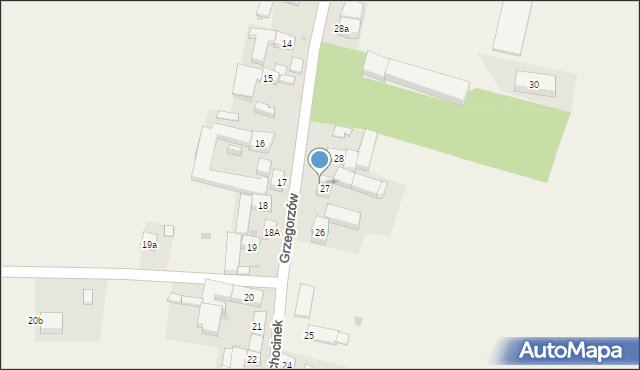 Grzegorzów, Grzegorzów, 27A, mapa Grzegorzów