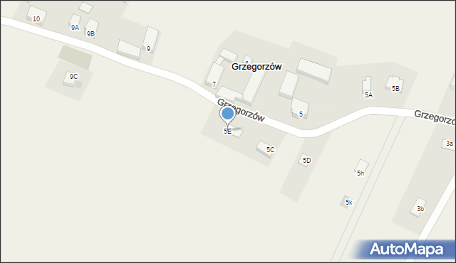 Grzegorzów, Grzegorzów, 5E, mapa Grzegorzów