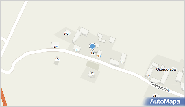 Grzegorzów, Grzegorzów, 9A, mapa Grzegorzów
