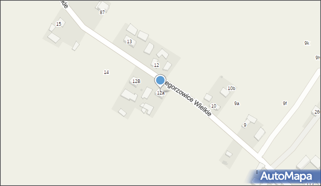 Grzegorzowice Wielkie, Grzegorzowice Wielkie, 12a, mapa Grzegorzowice Wielkie