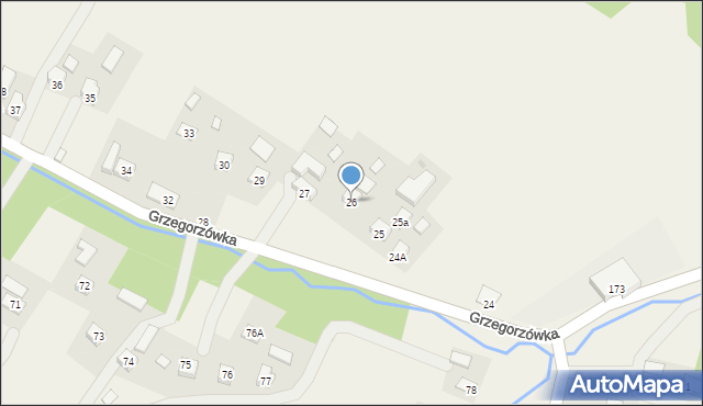 Grzegorzówka, Grzegorzówka, 26, mapa Grzegorzówka